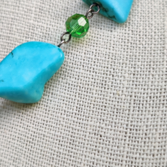 Sterling silver turquoise and crystal necklace - Picture 5 of 8